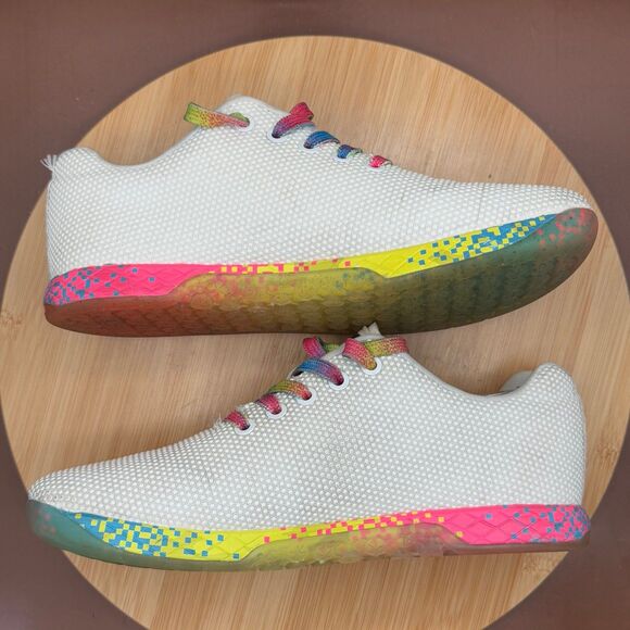 Nobull Outwork Unisex White Neon Glitch M-7 W-8.5 Superfabric Trainer - Picture 5 of 10